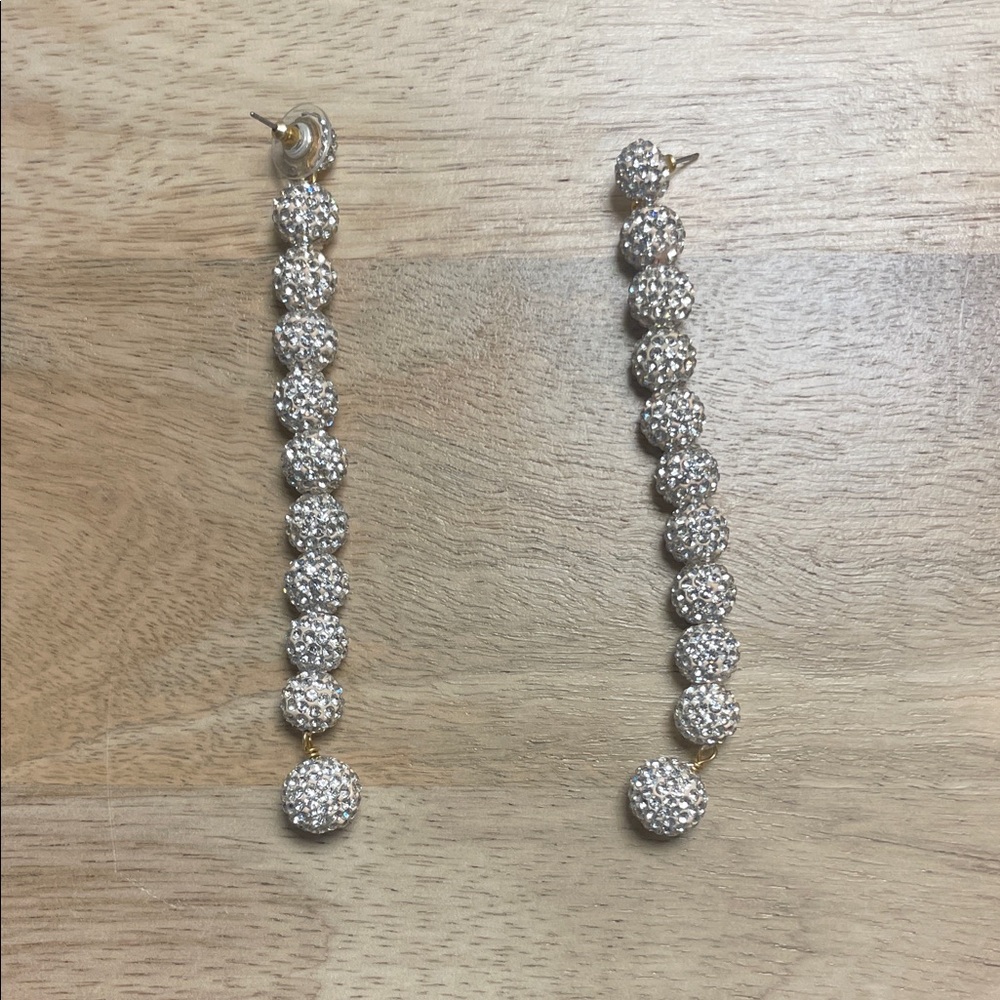 Lele Sadoughi Silver Crystal Ball Earrings